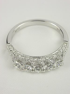 Antique Style 5 Stone Diamond Wedding Ring