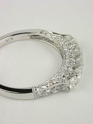 Antique Style 5 Stone Diamond Wedding Ring