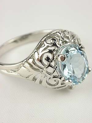 Aquamarine Filigree Engagement Ring by Topazery