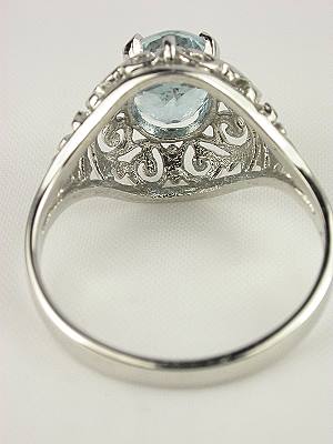 Aquamarine Filigree Engagement Ring by Topazery