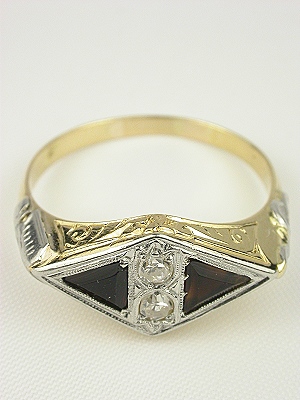 Victorian Jet and Diamond Engagement Ring