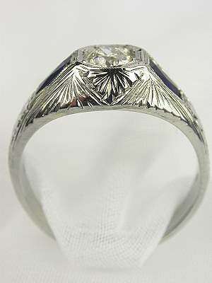 1920's Antique Engagement Ring with Wheat Design