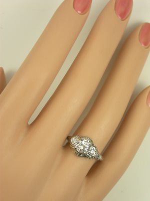 Antique Diamond Engagement Ring by C.D. Peacock