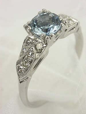 1930's Aquamarine Antique Engagement Ring