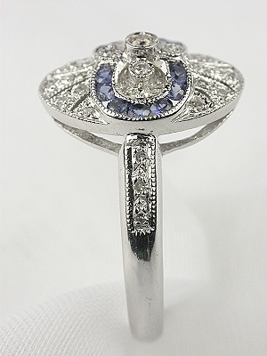 Antique Style Art Deco Sapphire Dinner Ring