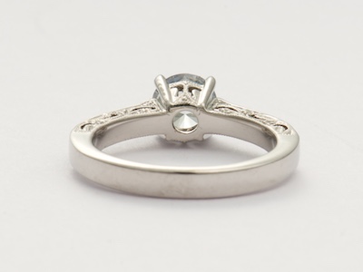 White Sapphire Vintage Style Engagement Ring