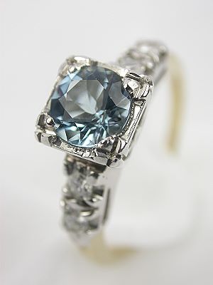 1945 Classic Aquamarine Engagement Ring