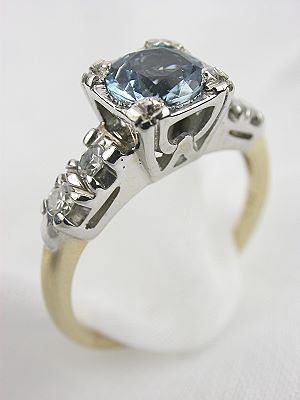 1945 Classic Aquamarine Engagement Ring