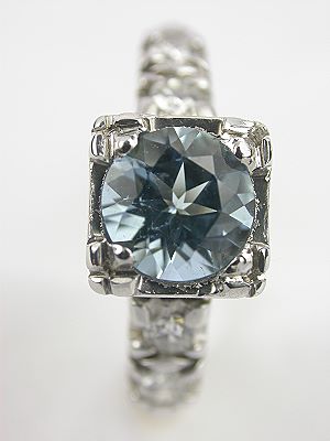 1945 Classic Aquamarine Engagement Ring