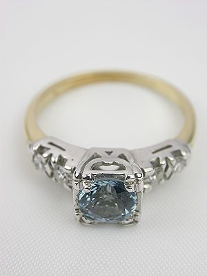1945 Classic Aquamarine Engagement Ring