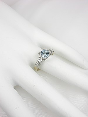 1945 Classic Aquamarine Engagement Ring