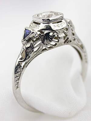 Art Deco Filigree Antique Engagement Ring