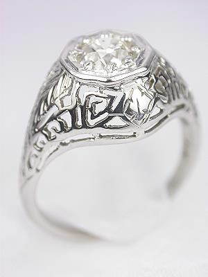 Old European Cut Diamond Engagement Ring