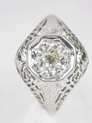 Old European Cut Diamond Engagement Ring