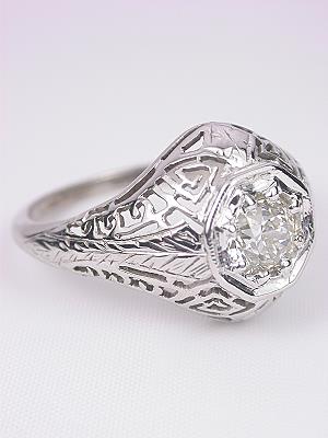 Old European Cut Diamond Engagement Ring