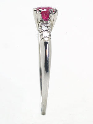 Antique Ruby Platinum Engagement Ring, Circa 1935