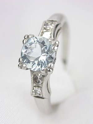 Edwardian Aquamarine Engagement Ring