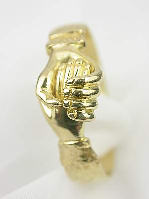 Antique Victorian Clasping Hands Ring, RG-2625