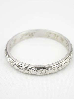 Antique Wedding Ring with Orange Blossom Design