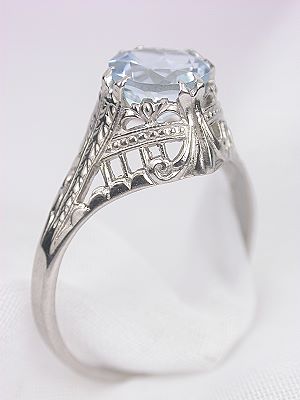 Antique Filigree Engagement Ring by Ostby and Barton