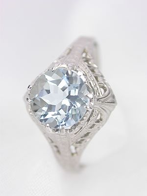 Antique Filigree Engagement Ring by Ostby and Barton