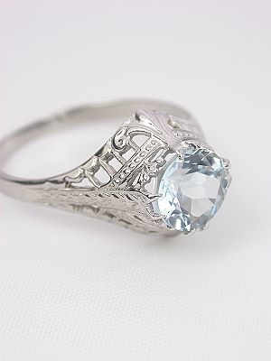 Antique Filigree Engagement Ring by Ostby and Barton