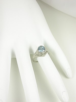Antique Filigree Engagement Ring by Ostby and Barton