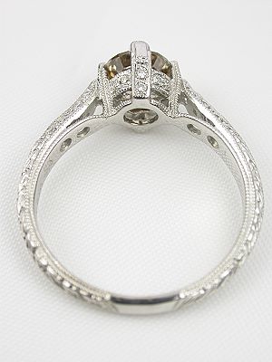 Champagne Diamond Antique Style Engagement Ring