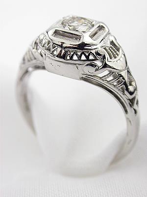 1920's Filigree Diamond Engagement Ring