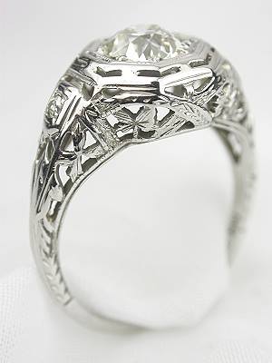 Old Mine Cut Diamond Antique Engagement Ring