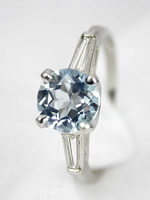 Classic Antique Aquamarine Engagment Ring