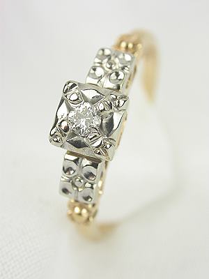 1930s Two Toned Diamond Engagement Ring