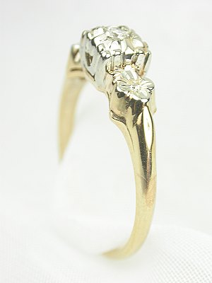 Two Toned 1930s Diamond Engagement Ring