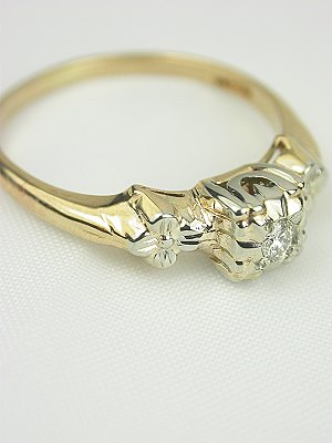 Two Toned 1930s Diamond Engagement Ring