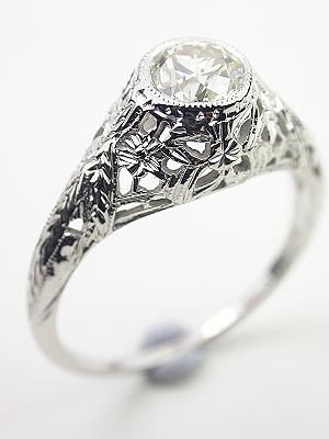 Antique Edwardian Filigree Engagement Ring