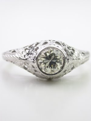 Antique Edwardian Filigree Engagement Ring