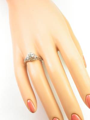 Antique Edwardian Filigree Engagement Ring