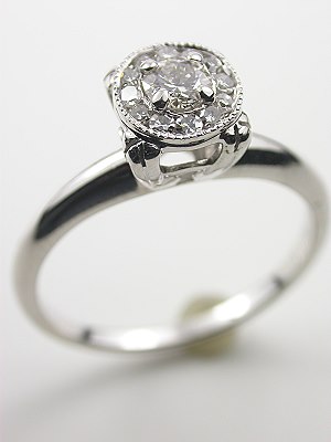Antique Diamond Cluster Engagement Ring