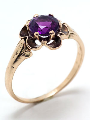 Victorian Antique Engagement Ring with Amethyst