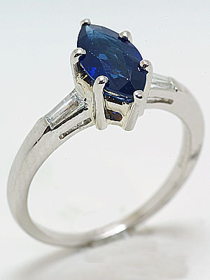 Antique Engagement Ring with Marquise Cut Sapphire