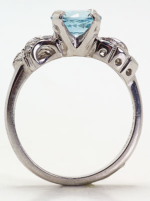 Retro Modern Aquamarine Engagement Ring