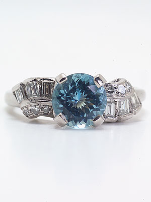 Retro Modern Aquamarine Engagement Ring