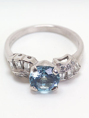 Retro Modern Aquamarine Engagement Ring