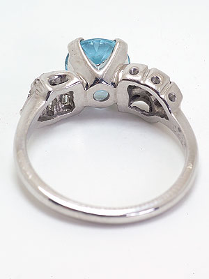 Retro Modern Aquamarine Engagement Ring