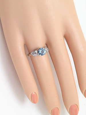 Retro Modern Aquamarine Engagement Ring