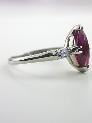 Marquise Cut Ruby Vintage Engagement Ring