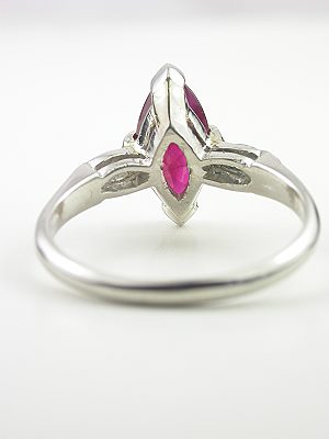 Marquise Cut Ruby Vintage Engagement Ring