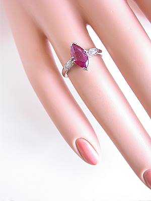 Marquise Cut Ruby Vintage Engagement Ring