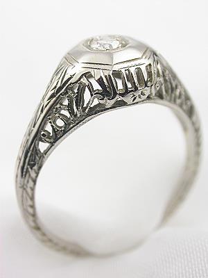 Old European Cut Diamond Antique Engagement Ring