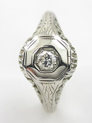 Old European Cut Diamond Antique Engagement Ring